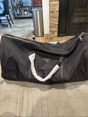 Black Nylon Logo Duffel Bag  size Large